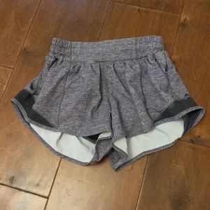 Lululemon grey hottie hot shorts, Size 0
